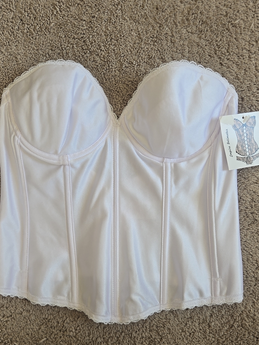 NWT White Strapless Bustier Corset In Size:38B